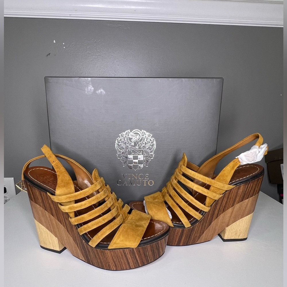 Brand New Vince Camuto Onia Wedge Sandal- Taupe